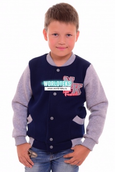 Толстовка детская "Бомбер" (синий) №НК-7-110Б