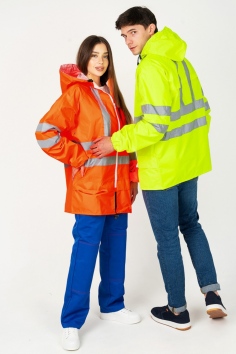 Куртка ПВХ с полиэфиром оранжевая с СВП №БСР-484