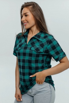 Рубашка женская "Катрин" (изумруд) №ЛТ-0523