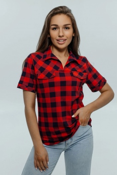 Рубашка женская "Катрин" (красный) №ЛТ-0523-1