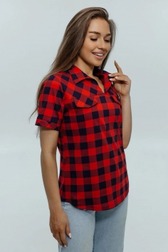 Рубашка женская "Катрин" (красный) №ЛТ-0523-1