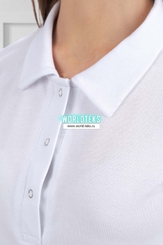 Рубашка - поло медицинская женская "Пике" (белая, длинный рукав) №УФР-МЕД-510