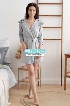 Халат "Паппи" (серый меланж) №МДР-Х-121