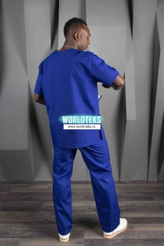 Костюм медицинский хирург ткань Тиси (василек) №ИМ-М-150-3