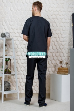 Костюм медицинский хирург ткань Тиси (черный) №ИМ-М-150-6