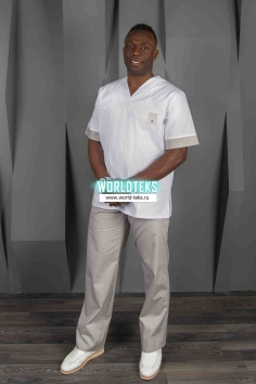 Костюм медицинский хирург. мужской ткань Тиси (серый) №ИМ-М-170