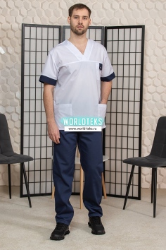 Костюм медицинский хирург. мужской ткань Тиси (черника) №ИМ-М-170-1