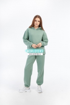 Костюм женский футер 3-х нитка "Айс" (серо-зеленый) №ЛБ-АЙК-10-5