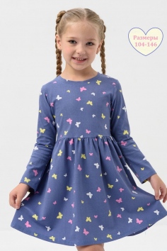 Платье Мотылек детское дл. рукав - индиго