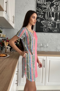 Халат - полоса+коралл №Н-8130