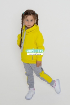 Костюм футер "Мика" (жёлтый/серый меланж) №ИВБ-20358