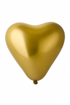 Шар латексный "Сердце Хром" (золотой) №ВЗ-1105-0422