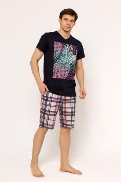 Шорты мужские (клетка, бежевый) №ФТ-МК218КБ