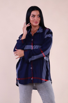 Рубашка с длинным рукавом (темно-синий) №И-М380-1
