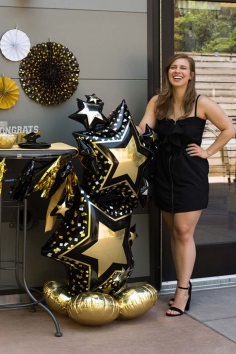Шар фольгированный "Звезды Black&Gold" №ВЗ-1208-0511