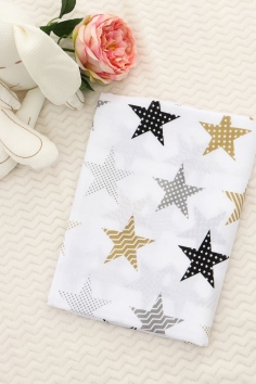 Пеленка из муслина 90х130 арт. ПЛ-М-пэчворг-кофе №Н-90130--