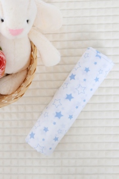 Пеленка из бязи 150х90 арт.ПЛБ-90-звездочка-голубая №Н-15090-90-