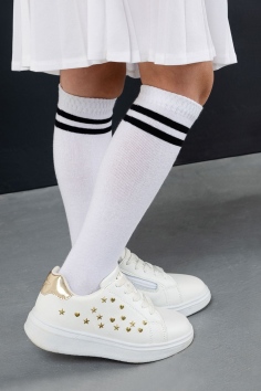 Гольфы Графика детские - белый+черный