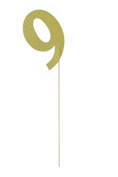 Топпер-цифра "9" (золотой, блеск) №ВЗ-1502-4992
