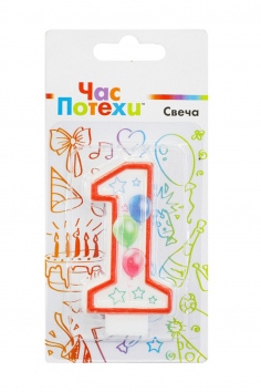 Свеча-цифра "1" Шары №ВЗ1502-4388