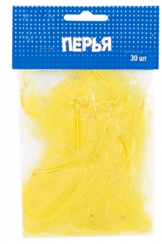 Перья декоративные желтые 10 см  №ВЗ1501-4750