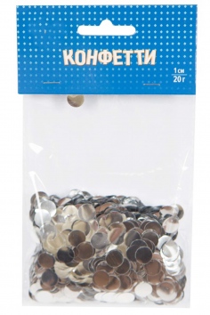 Конфетти "Круги фольгированные серебро" №ВЗ1501-4941
