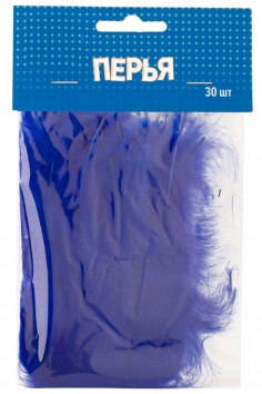 Перья декоративные синие 10 см №ВЗ1501-4980