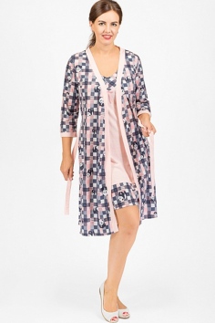 Пеньюар женский "Панды" (розовый) №ПО-583-1