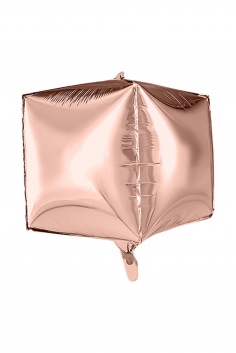 Шар фольгированный "3D КУБ" Металлик Rose Gold №ВЗ1209-0434