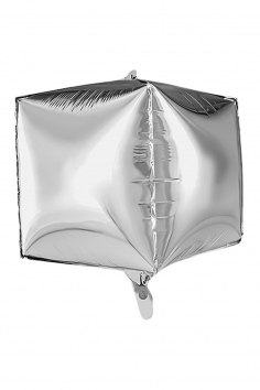 Шар фольгированный "3D КУБ" Металлик Silver №ВЗ1209-0435
