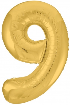 Шар фольгированный ЦИФРА 9 40" Металлик Gold №ВЗ1207-3820