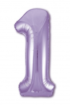 Шар фольгированный ЦИФРА 1 40" Пастель Lavender №ВЗ1207-3718