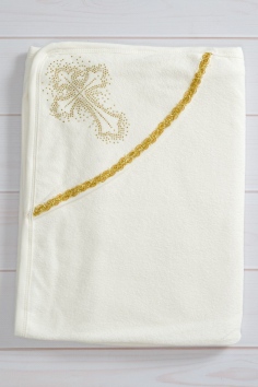 Полотенце крестильное из махры золото №А-2716