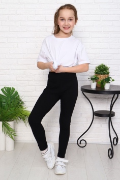 Лосины Черные длинные плотные детские - черный