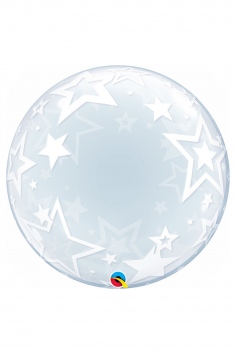 Шар фольгированный BUBBLE DECO 24" Звезды №ВЗ1202-2088