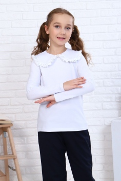 Анна блузка детская длинный рукав - белый