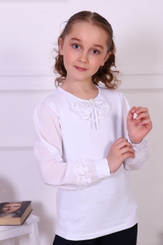 Блузка Муза длинный рукав детская - белый