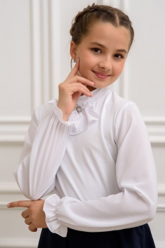 Блузка Сентябрина длинный рукав детская - белый