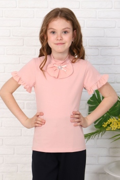 Сентябрина короткий рукав блузка детская - пудра