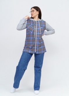 Рубашка женская Азарт - василек-клетка