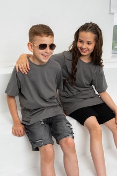  футболка детская однотонная - графит №Н-7451