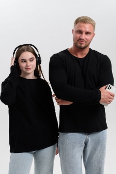  футболка с дл.рукавом унисекс - черный №Н-14403