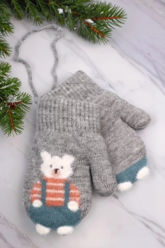 Варежки детские (двойные, на меху) №Д609 (18м/307)