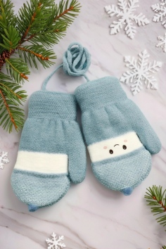 Варежки детские (двойные, на меху) №Д605 (18М/304)