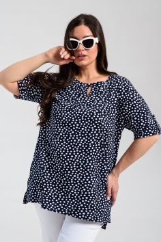 Туника - мелкий горох на темно-синем №Н-8243