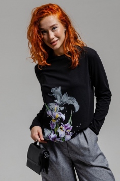 8527-1 футболка с дл.рукавом унисекс - ирисы №Н-85271