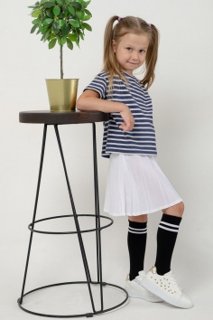 Гольфы детские Графика (2 полосы) (набор 2 пары) - белый, черный