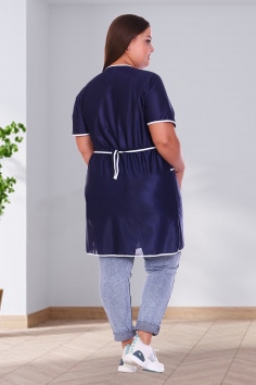 Халат женский арт. УН-20-20-НН (size +) темно-синий №УФР-ТР-985-3