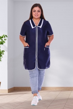 Халат женский арт. УН-20-20-НН (size +) темно-синий №УФР-ТР-985-3