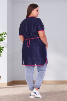 Халат женский арт. УН-20-20-НН (size +) сине-розовый №УФР-ТР-985-6